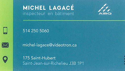 Michel Lagacé Inspecteur en bâtiment