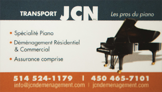 Transport JCN Inc. Les pros du piano